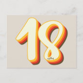 Moderne Retro Groovy Grijze Achttiende 18e Verjaar Briefkaart (Voorkant)