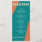 Moderne retro groovy huwelijks sjabloon menu (Voorkant)