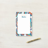 Moderne Retro Groovy Oranje Blauw Paars  Post-it® Notes (Op bureau)