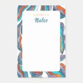 Moderne Retro Groovy Oranje Blauw Paars  Post-it® Notes (Voorkant)
