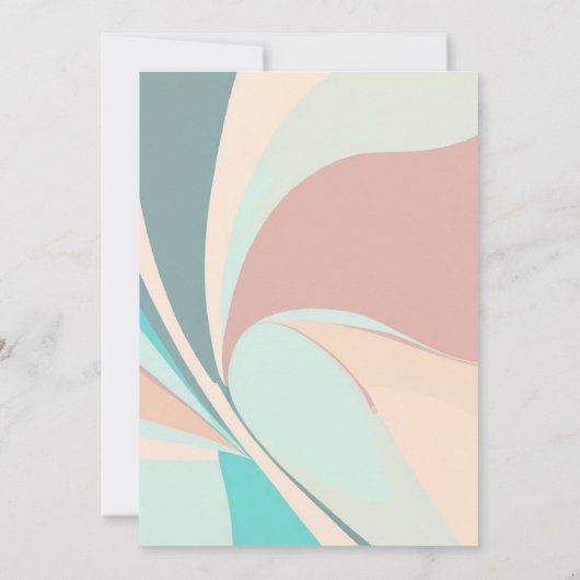 Moderne Retro Groovy Peach Blauwgroen Aqua Vrijgez Kaart (Achterkant)