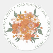 Moderne Retro Groovy Return Address Labels (Voorkant)