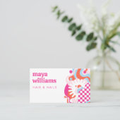 Moderne Retro Haar & Nails Visitekaartje (Staand voorkant)