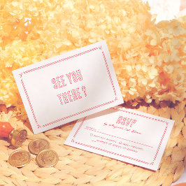Moderne Retro Handgetekende Excentrieke Bruiloft RSVP Kaartje