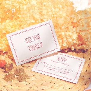 Moderne Retro Handgetekende Excentrieke Bruiloft RSVP Kaartje