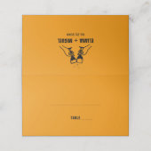 Moderne retro handtrekking bruiloft plaatskaartje (Buitenkant ongevouwen)