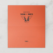 Moderne retro handtrekking bruiloft plaatskaartje (Buitenkant ongevouwen)