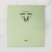 Moderne retro handtrekking bruiloft plaatskaartje (Buitenkant ongevouwen)