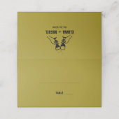 Moderne retro handtrekking bruiloft plaatskaartje (Buitenkant ongevouwen)