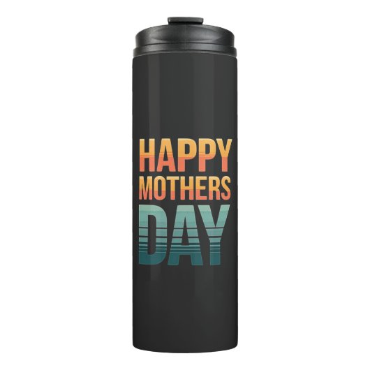 Moderne Retro Happy Mothers Day Thermosbeker (Voorkant)