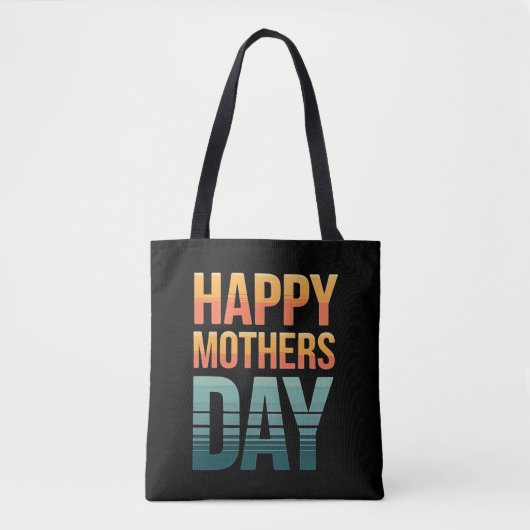 Moderne Retro Happy Mothers Day Tote Bag (Voorkant)