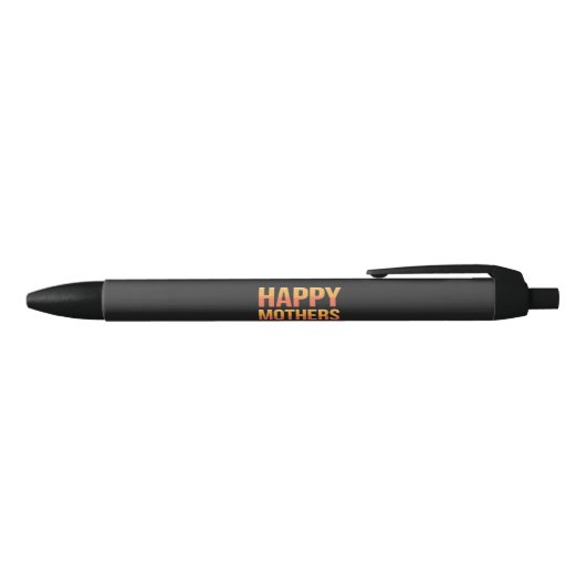 Moderne Retro Happy Mothers Day Zwarte Inkt Pen (Bovenkant)