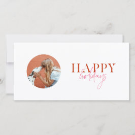 Moderne Retro Helder Kleur Verbrand Oranje Script  Feestdagenkaart