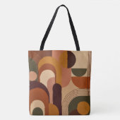 Moderne Retro Herfst Geometrisch Tote Bag (Voorkant)