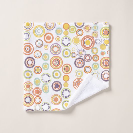 Moderne retro herfstcirkels uit het midden van de  bad handdoek (Wasdoekje)
