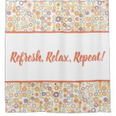 Moderne retro herfstcirkels uit het midden van de douchegordijn (Voorkant)