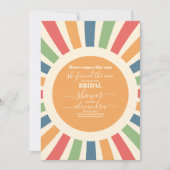 Moderne Retro Hier Komt de Zon Vrijgezellenfeest Kaart (Voorkant)