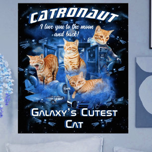 Moderne Retro Huisdier Naam Cute Ruimte Foto's Boo Poster