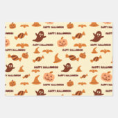 Moderne retro  illustratie Happy Halloween Inpakpapier Vel (Voorkant)