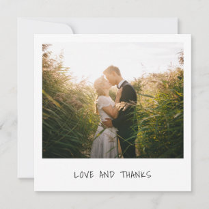 Moderne Retro Instant Foto Bruiloft Bedankkaart