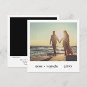 Moderne Retro Instant Foto Huwelijk Kaart (Voorkant / Achterkant)