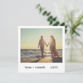Moderne Retro Instant Foto Huwelijk Kaart (Staand voorkant)