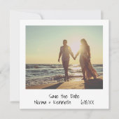 Moderne Retro Instant Foto Huwelijk Save The Date (Voorkant)