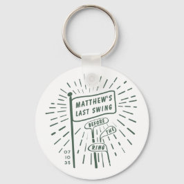 Moderne Retro Jonggezellenfeest Laatste Swing Golf Sleutelhanger