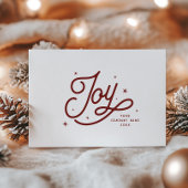 Moderne Retro Joy Kerst Zakelijk Rood Feestdagenkaart