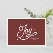 Moderne Retro Joy Kerst Zakelijk Rood Feestdagenkaart (Staand voorkant)