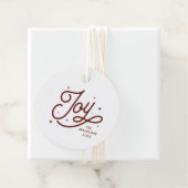 Moderne Retro Joy Kerstscript Typografie | Red Bedankjes Labels (In situ)