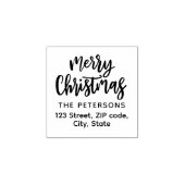 Moderne Retro Kalligrafie Vrolijk Kerstfeest Rubberstempel (Afrduk)