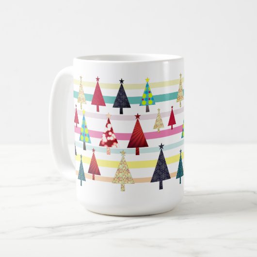Moderne Retro Kerst Koffiemok (Voorkant links)