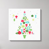 Moderne retro kerstboom canvas afdruk (Voorkant)