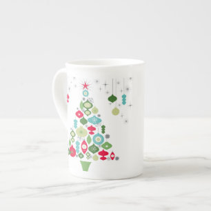 Moderne retro kerstboom porselein kop