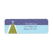 Moderne Retro Kerstboom Retouradres Etiket (Voorkant)