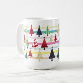 Moderne Retro Kerstmis Koffiemok (Voorkant links)