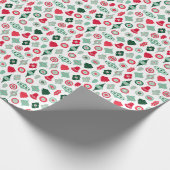 Moderne Retro Kerstversiering Cadeaupapier (Hoek)