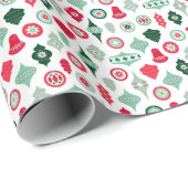 Moderne Retro Kerstversiering Cadeaupapier (Rol Hoek)