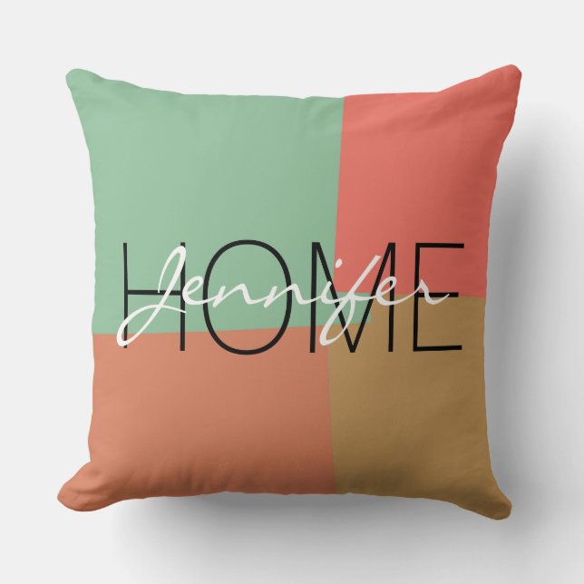 Moderne Retro Kleur Geometrisch Patroon #18 Kussen (Voorkant)