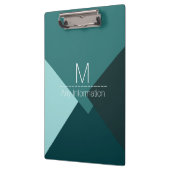 Moderne Retro Kleur Geometrisch Patroon Monogram # Klembord (Links)