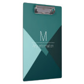 Moderne Retro Kleur Geometrisch Patroon Monogram # Klembord (Rechts)