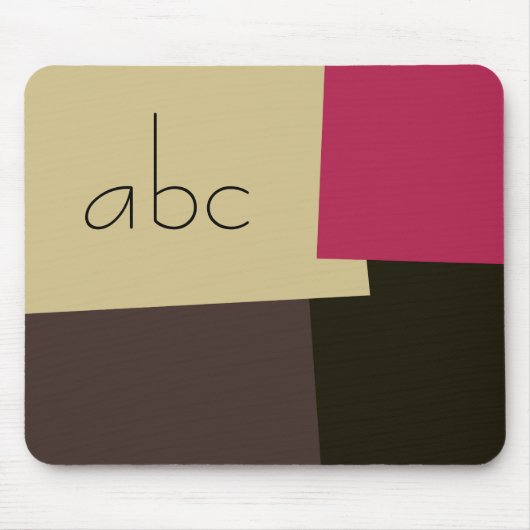 Moderne Retro Kleur Geometrisch Patroon Monogram # Muismat (Voorkant)