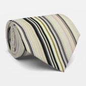 Moderne Retro Kleur Mix Verticaal Gestreept 002 Stropdas (Opgerold)