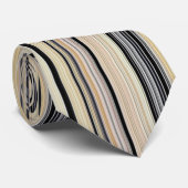 Moderne Retro Kleur Mix Verticaal Gestreept 003 Stropdas (Opgerold)