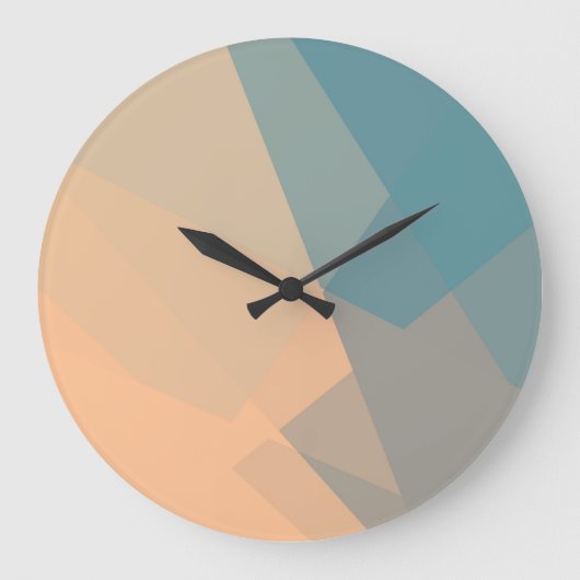 Moderne Retro Kleuren Geometrisch #20 Grote Klok (Voorkant)