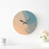 Moderne Retro Kleuren Geometrisch #20 Grote Klok (Huis)