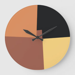 Moderne Retro Kleuren Geometrisch #6 Grote Klok