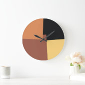 Moderne Retro Kleuren Geometrisch #6 Grote Klok (Huis)