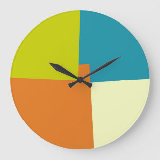 Moderne Retro Kleuren Geometrisch Grote Klok